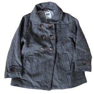 Old Navy Gray Pea Coat Elegant Size 5 (Toddler)